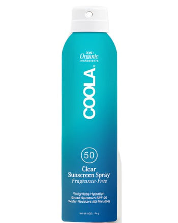 coola Clear Sunscreen Spray- Fragrance Free 6 oz