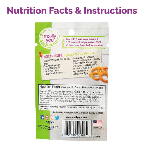 Creamy Spinach & Dill Party Dip Mix