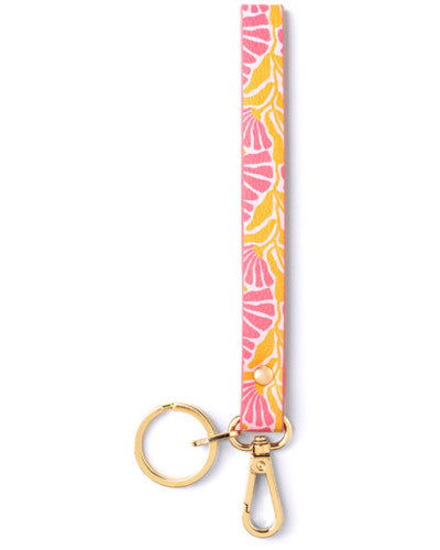 Vegan Leather Interchangeable Wristlet Strap-Peony in Pink