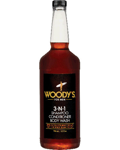 Woodys 3-in-1 Shampoo, Conditioner & Body Wash 32 oz