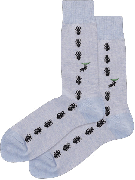 Men's Ants Crew Socks- Blue Heather