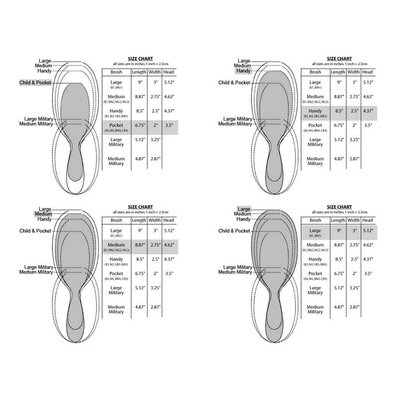 Large Extra Boar Bristle Hairbrush B1