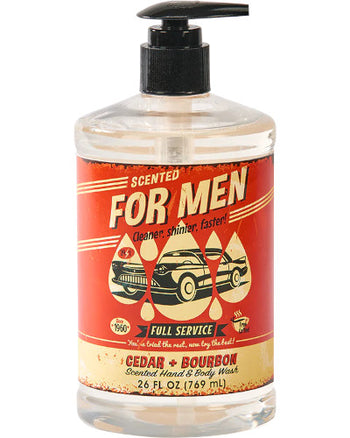 FOR MEN Liquid Body Wash/Hand Soap-Cedar & Bourbon