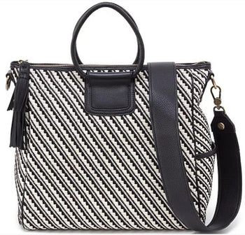 SHEILA Large Satchel- Black and White