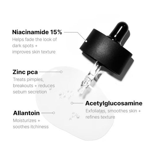 The Niacinamide 15 Serum with Acetyl Glucosamine + Zinc PCA 0.67 oz