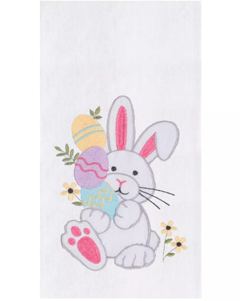 Easter Bunny Rabbit Egg Hunt Embroidered Cotton Flour Sack