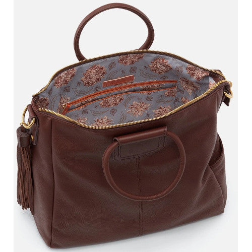 SHEILA Large Satchel- Mahogany