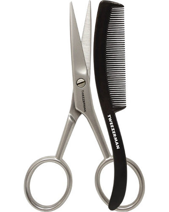 Moustache Scissors With Grooming Comb