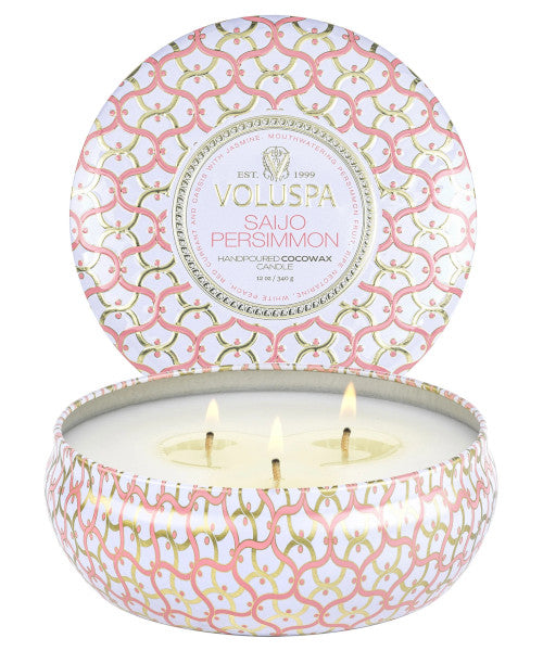 SAIJO PERSIMMON 3 WICK TIN CANDLE