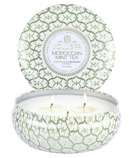 MOROCCAN MINT TEA 3 WICK TIN CANDLE