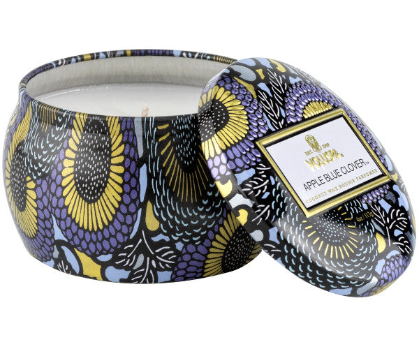 APPLE BLUE CLOVER MINI TIN CANDLE
