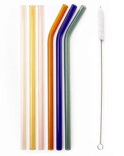 COLORFUL REUSABLE GLASS STRAWS