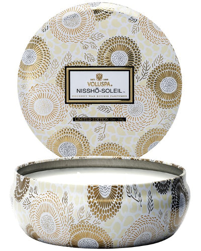 Nissho-Soleil 3 Wick Candle in Decorative Tin 12 oz