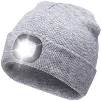 Women's Night Scout Rechargeable LED Beanie-Grey