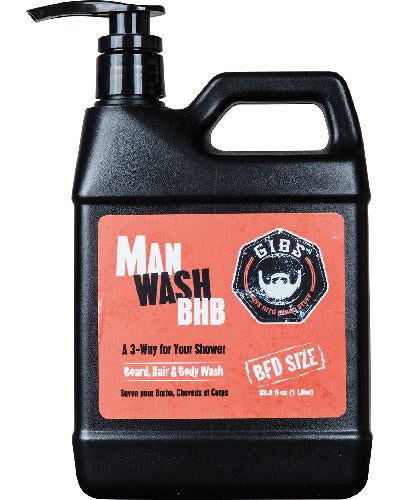 Man Wash BHB Beard, Hair & Body Liter 33.8 oz