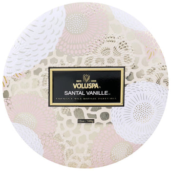 SANTAL VANILLE 3 WICK TIN CANDLE